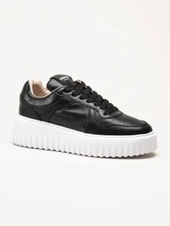 Philip Hog - Nina - Svarta platåsneakers i skinn