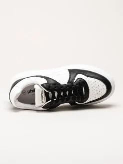 Philip Hog - Nina - Svart-vita platåsneakers i skinn