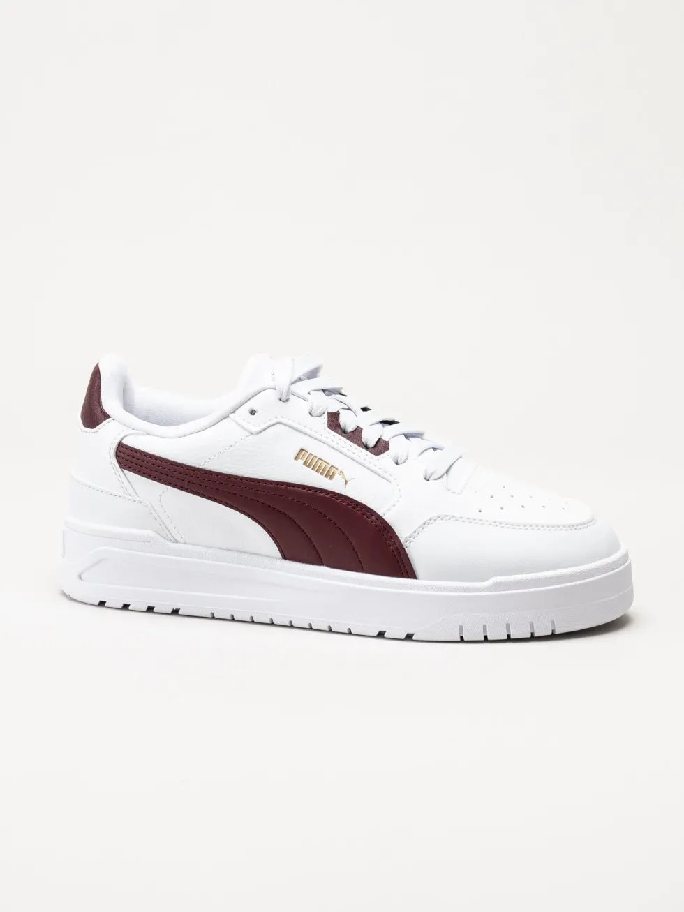 Puma - Shuffle Downtown - Vita sneakers med vinröda partier
