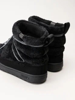 Puma - Snowbae Suede Wns - Svarta boots i fuskpäls
