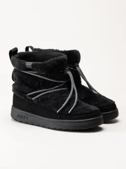 Puma - Snowbae Suede Wns - Svarta boots i fuskpäls