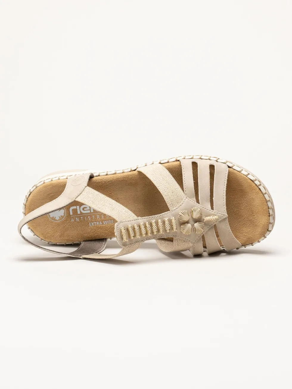 Rieker - Beige dekorerad sandal
