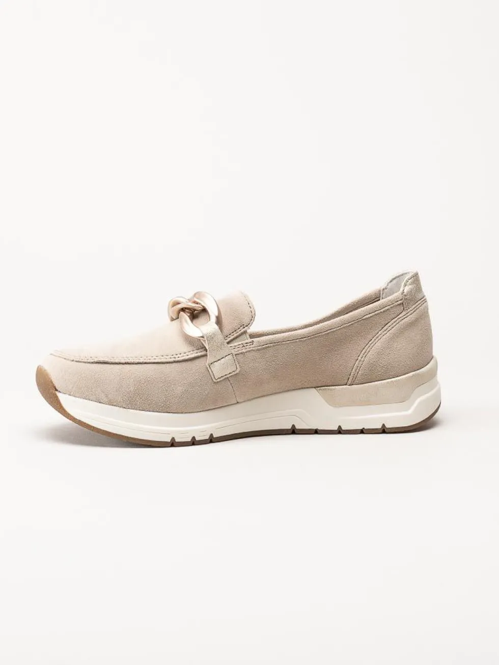 Rieker - Beige loafers i mocka