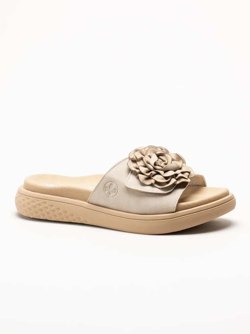 Rieker - Beige sandaler med rosett