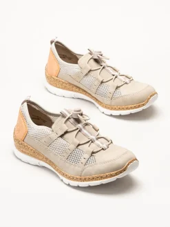 Rieker - Beige slip on sneakers