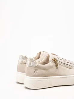 Rieker - Beige sneakers i nubuck