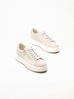 Rieker - Beige sneakers i nubuck