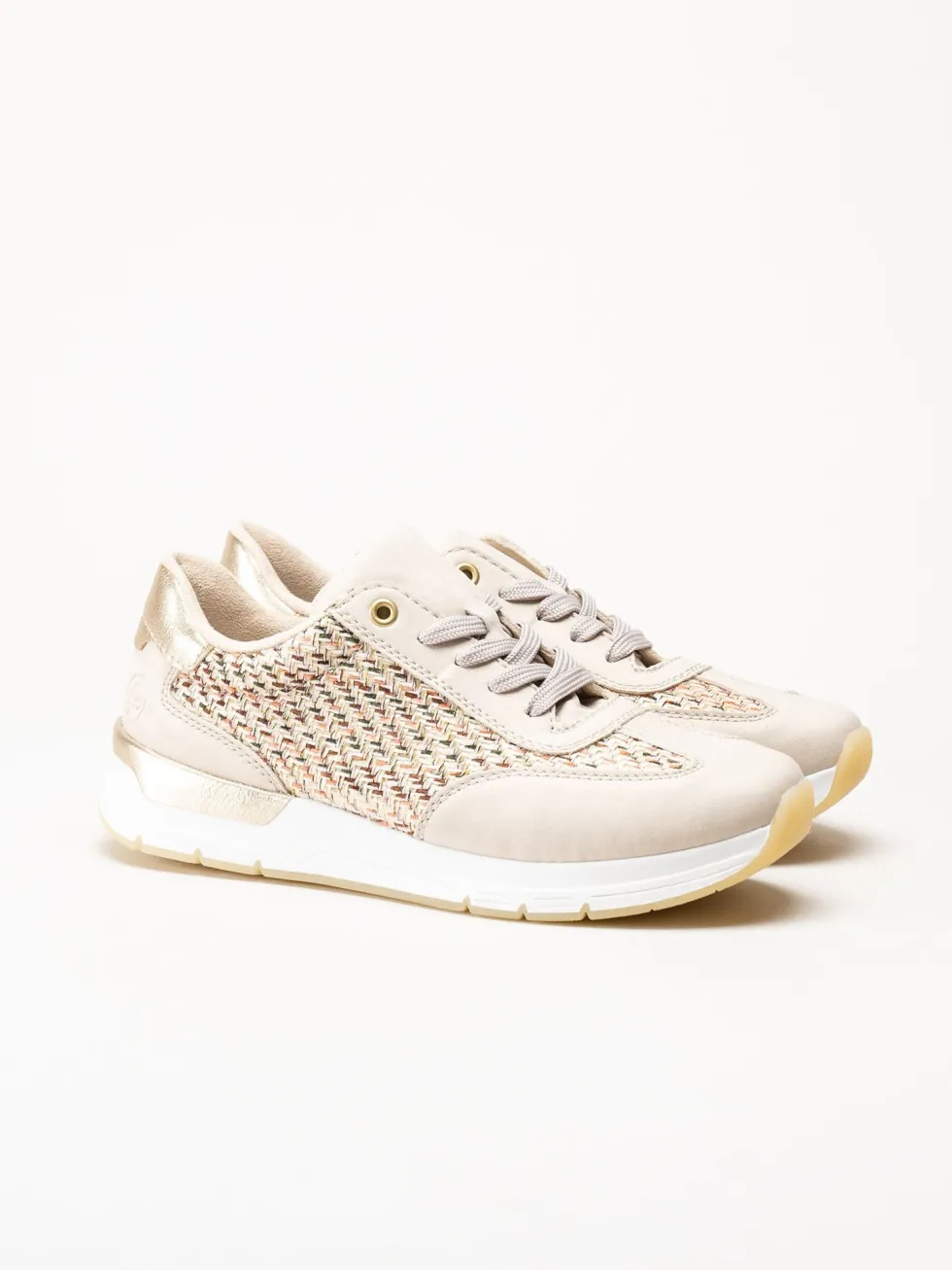 Rieker - Beige sneakers i textil