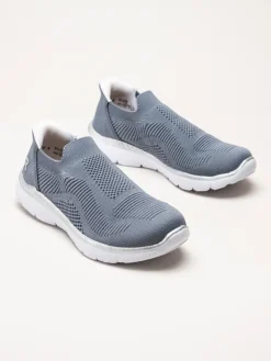 Rieker - Blå slip on skor i textil