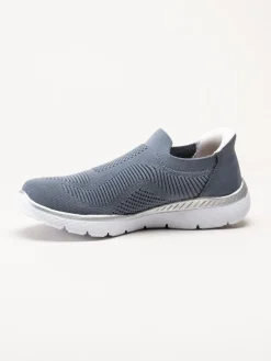 Rieker - Blå slip on skor i textil