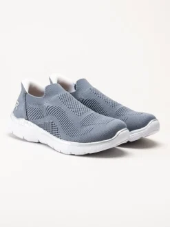 Rieker - Blå slip on skor i textil