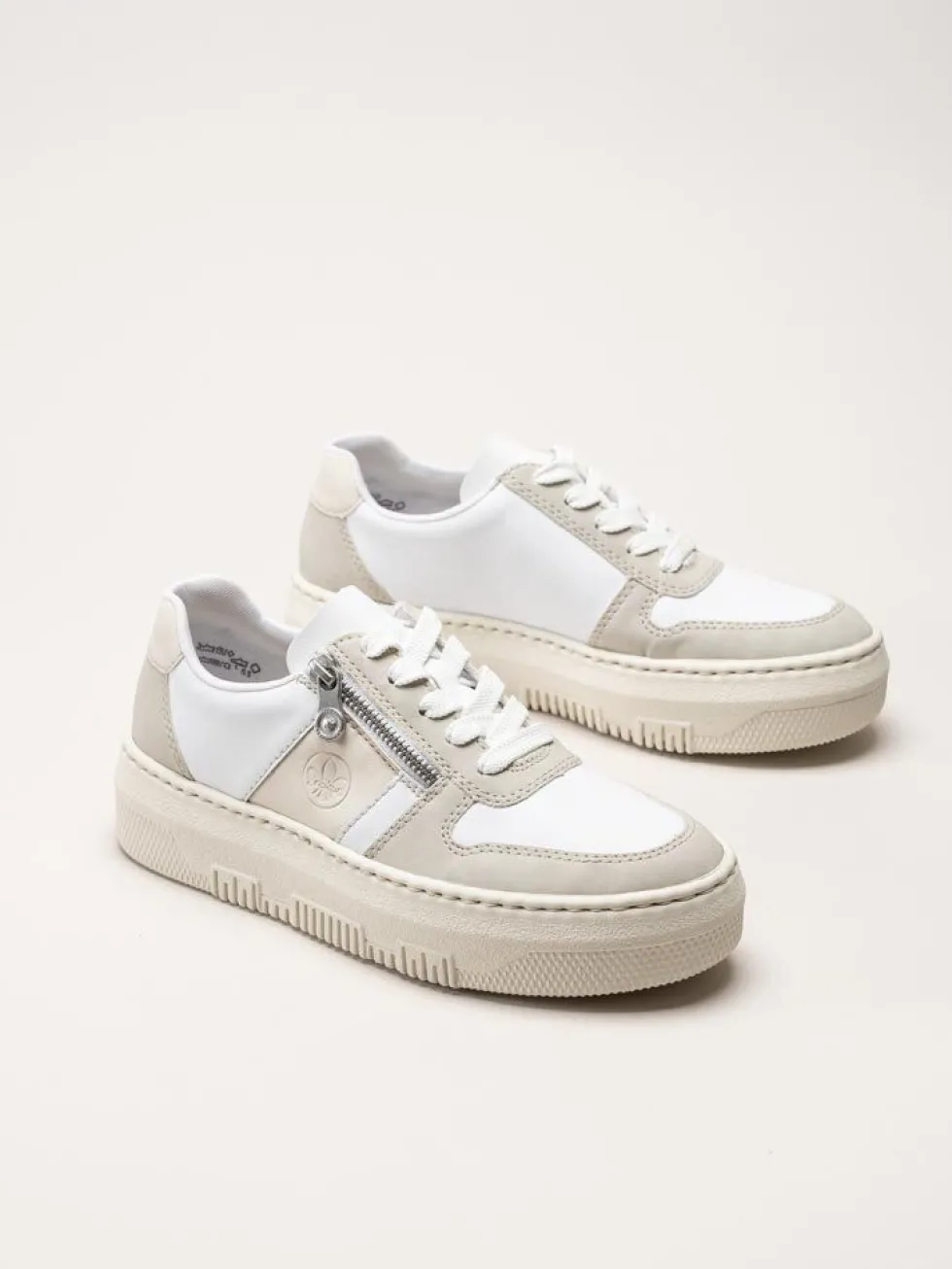 Rieker - Flerfärgad vita platåsneakers