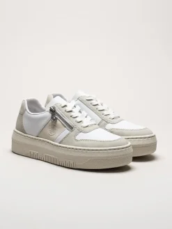 Rieker - Flerfärgad vita platåsneakers