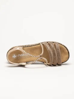 Rieker - Guldfärgade sandaletter
