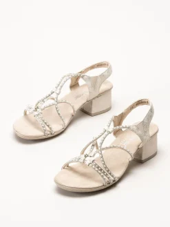 Rieker - Guldfärgade sandaletter