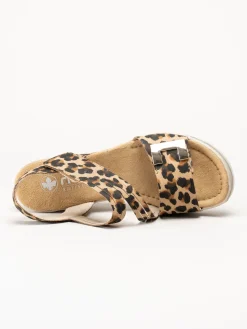 Rieker - Leopardmönstrade sandaletter