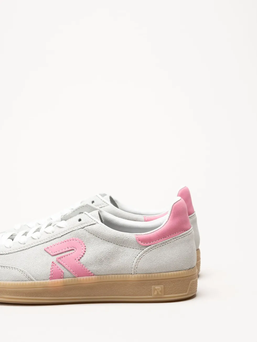Rieker - Ljusgrön sneakers i mocka