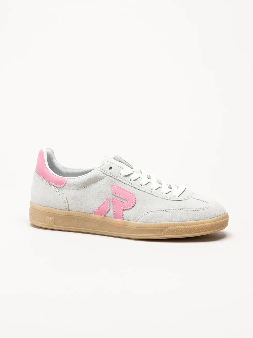 Rieker - Ljusgrön sneakers i mocka