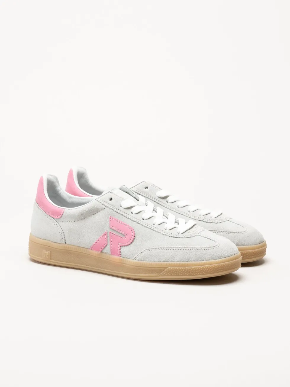 Rieker - Ljusgrön sneakers i mocka