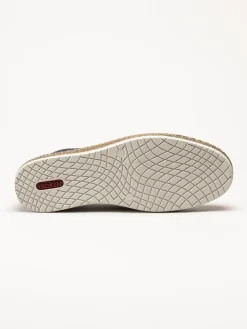 Rieker - Mörkblå slip on skor i nubuck