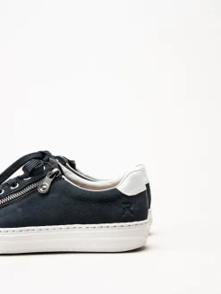 Rieker - Mörkblå sneakers med dragkedja
