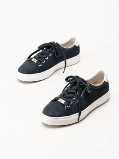 Rieker - Mörkblå sneakers med dragkedja