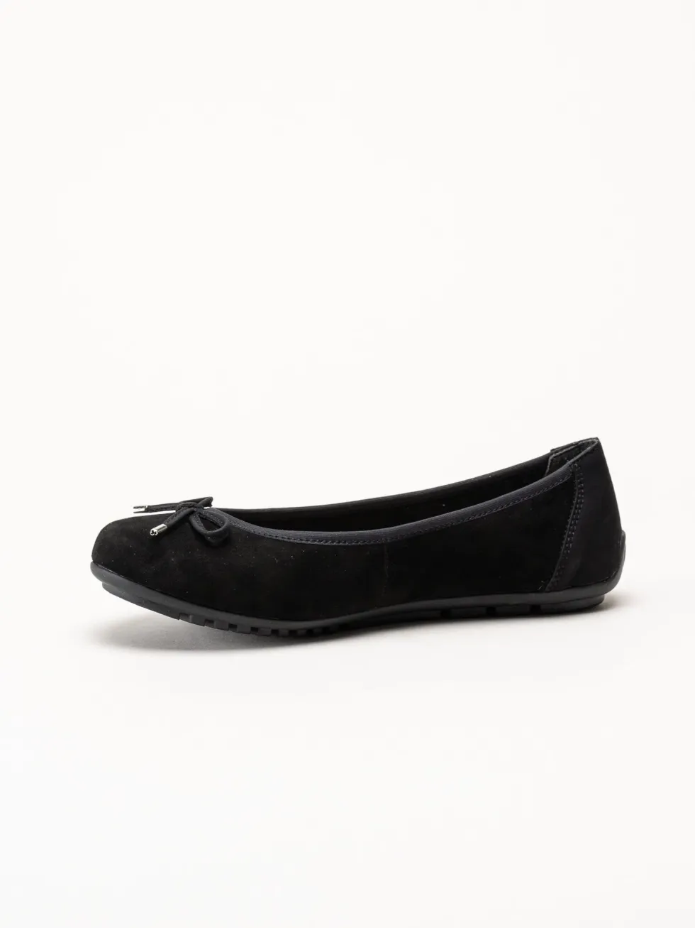 Rieker - Svarta ballerinaskor i mocka