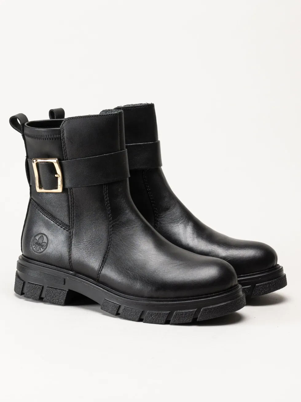 Rieker - Svarta boots i skinn