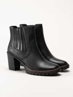 Rieker - Svarta boots i skinn