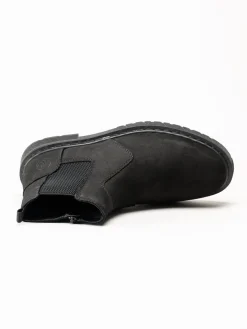 Rieker - Svarta fodrade boots i oljad nubuck