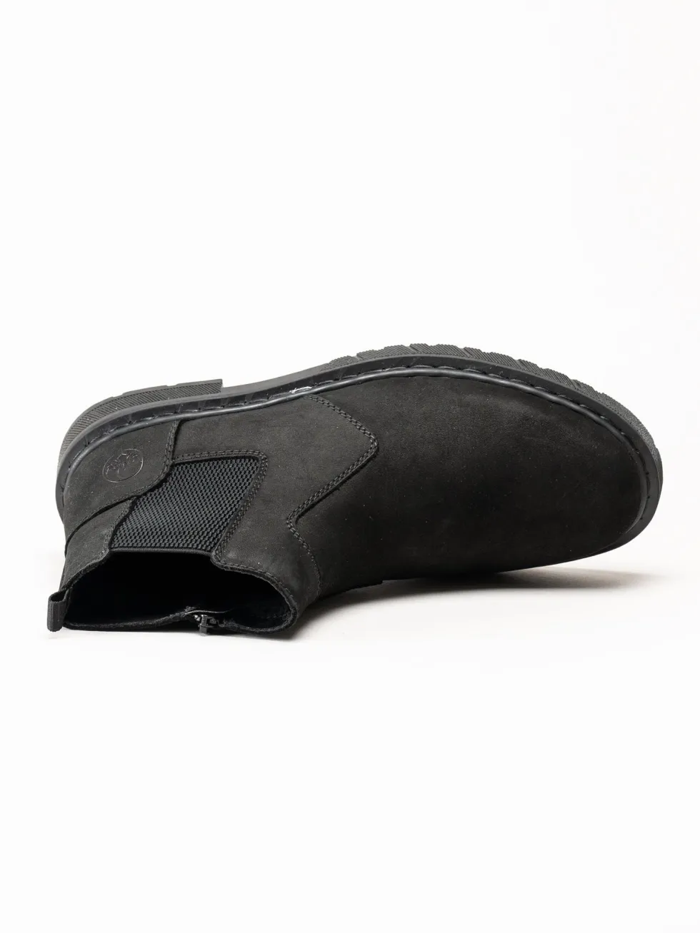 Rieker - Svarta fodrade boots i oljad nubuck