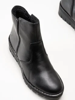 Rieker - Svarta fodrade kilklackade boots