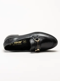 Rieker - Svarta loafers i skinn
