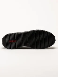 Rieker - Svarta loafers i skinn