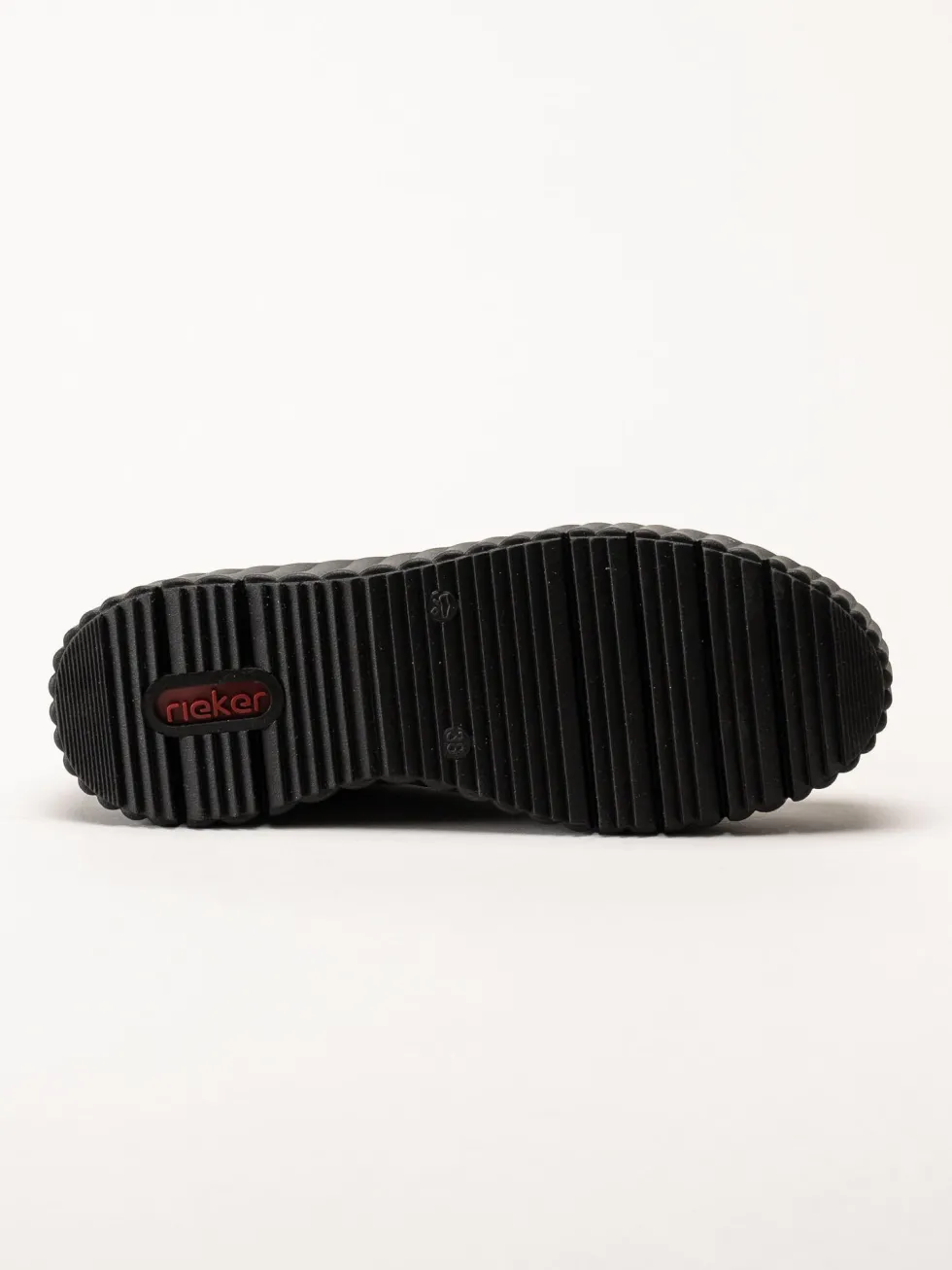 Rieker - Svarta platåsneakers i skinn-lack