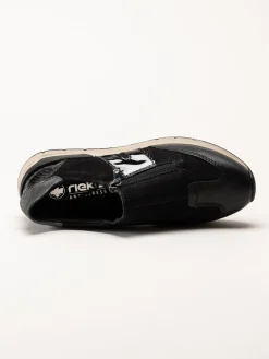 Rieker - Svarta promenadsneakers i nubuck och skinn