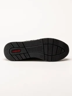 Rieker - Svarta promenadsneakers i nubuck och skinn