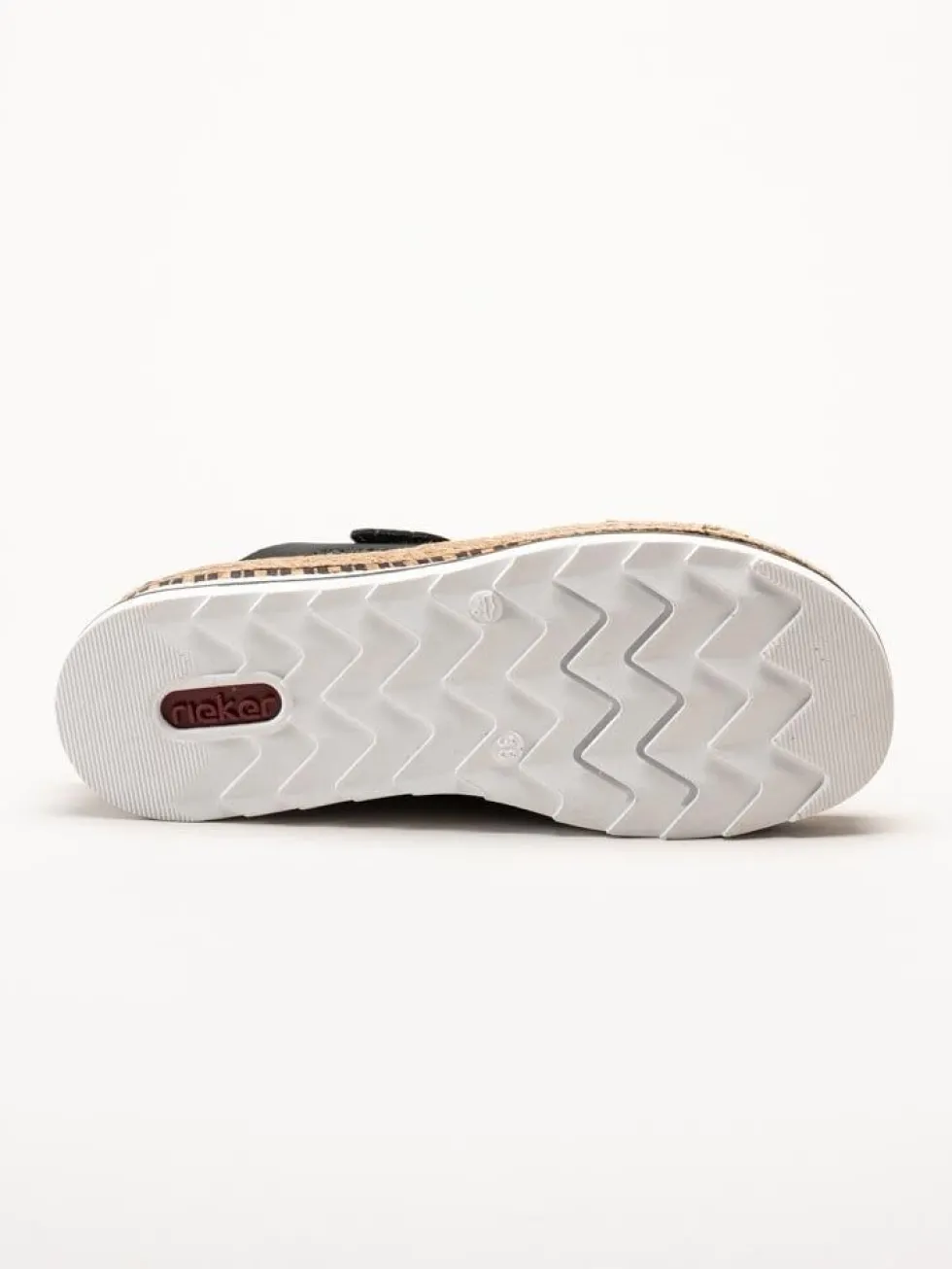 Rieker - Svarta slip in sandaler i skinn
