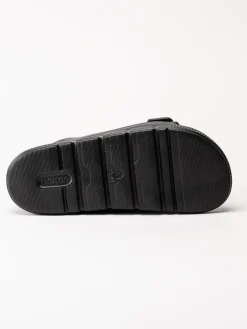 Rieker - Svarta slip in sandaler i skinnimitation