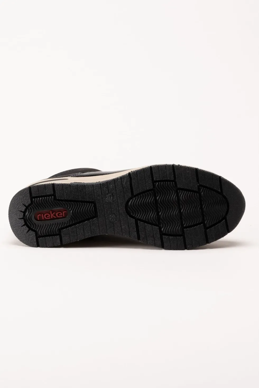 Rieker - Svarta sneakerboots med kilklack