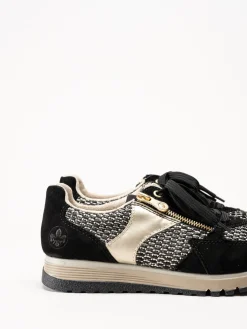 Rieker - Svarta sneakers i mocka och textil