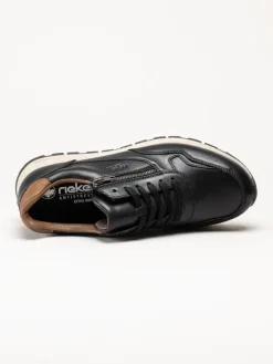Rieker - Svarta sneakers i skinn
