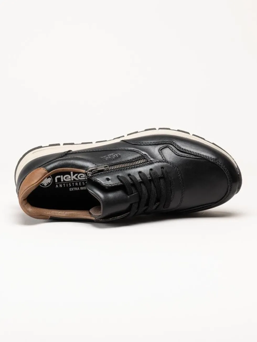 Rieker - Svarta sneakers i skinn