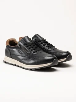 Rieker - Svarta sneakers i skinn
