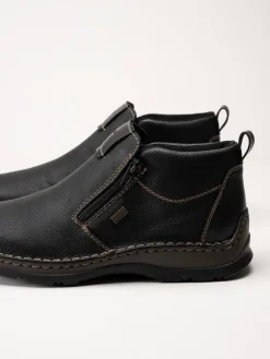 Rieker - Svarta ullfodrade boots i skinn