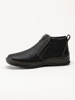 Rieker - Svarta ullfodrade boots i skinn