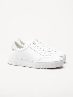 Rieker - Vita sneakers i skinn