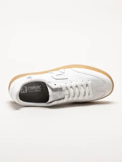 Rieker - Vita sneakers i skinn