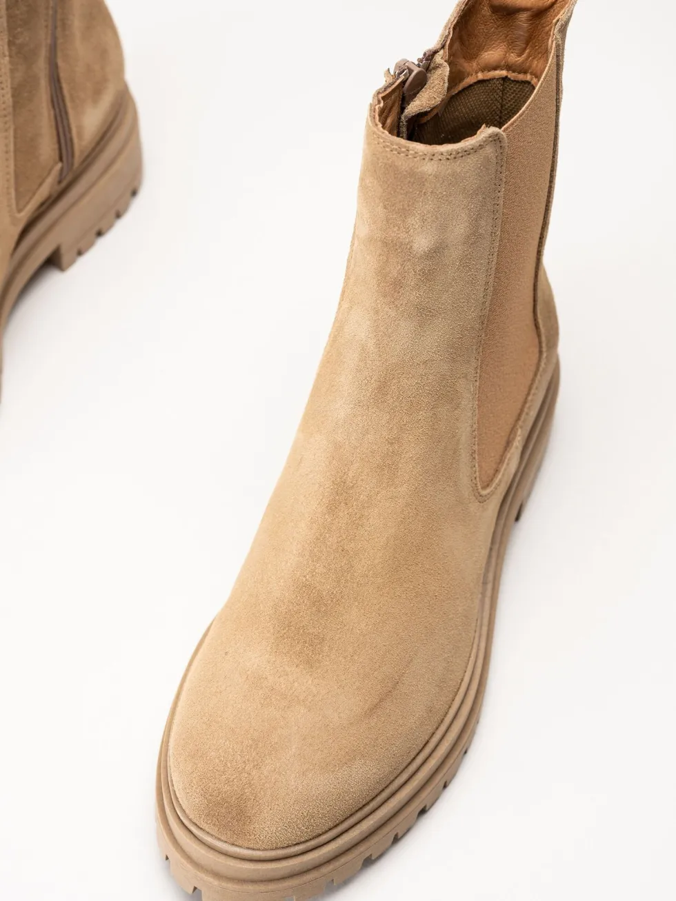 Rosa Negra - Beige chelsea boots i mocka