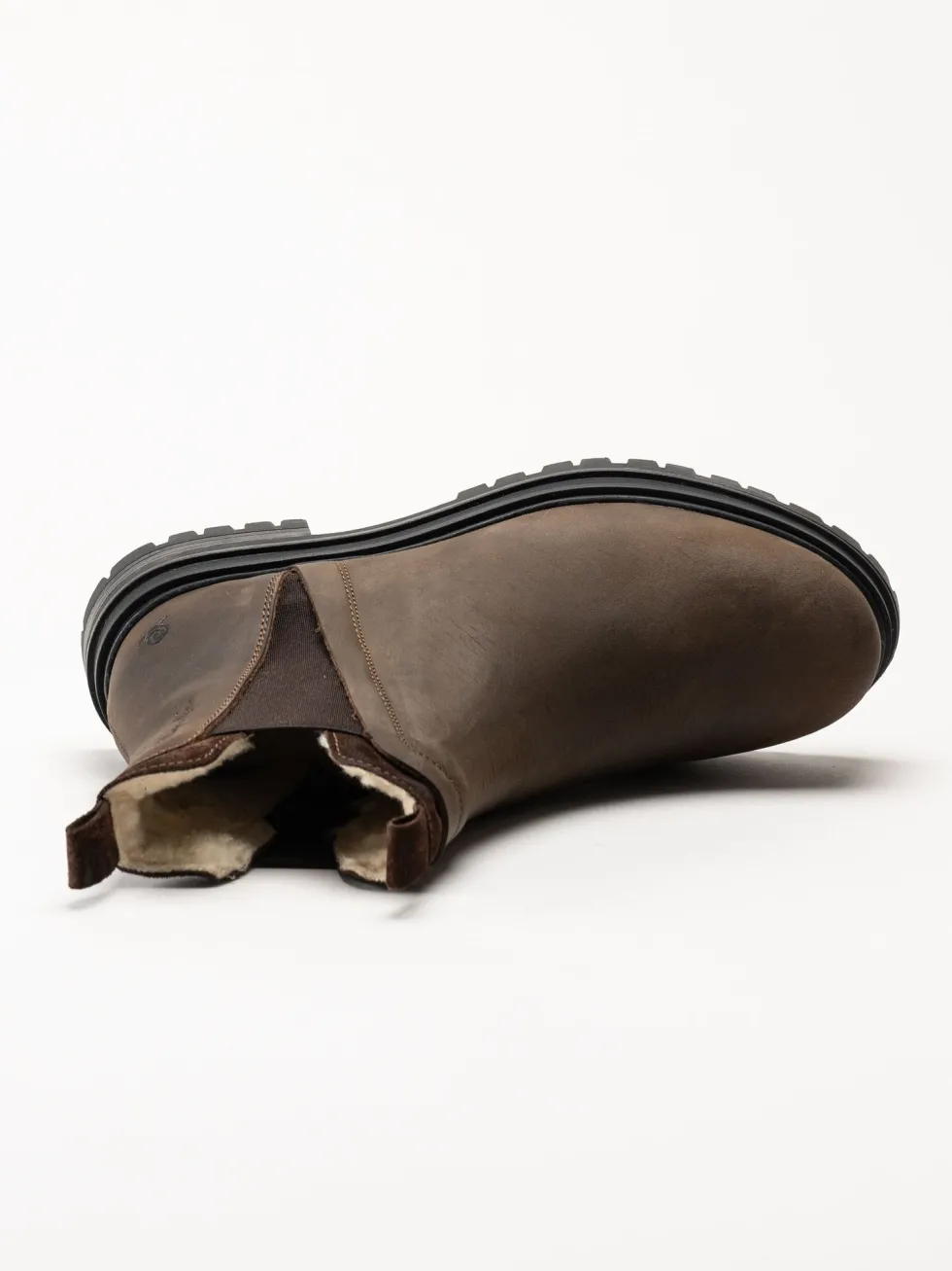 Rosa Negra - Bruna fodrade chelsea boots i oljad nubuck